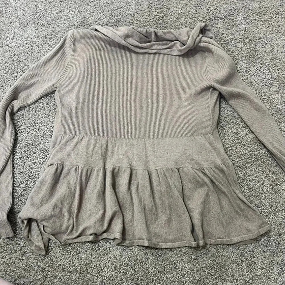 Anthropologie Guinevere Cashmere Cardigan Sweater Long‎ Sleeve Ruffles Peplum - Picture 8 of 13